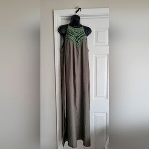 Faroro Women Maxi Long Sleeveless Boho Crocheted Dress Beach Vacation XLarge